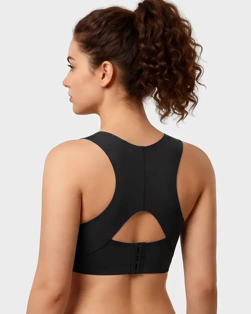 Posture Support Wireless Bra with Adjustable Front Band