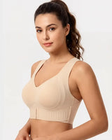 Posture Support Wireless Bra with Adjustable Front Band